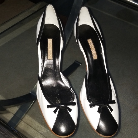 NWT Luca Luca black and white retro heels - Picture 2 of 5